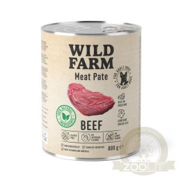 Wild Farm Pate Beef 800g - Mokra Karma z Wołowiną dla Psów