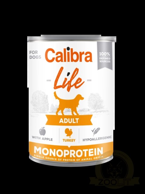 Calibra Dog Life Adult Turkey With Apples Karma Dla Psa 400g
