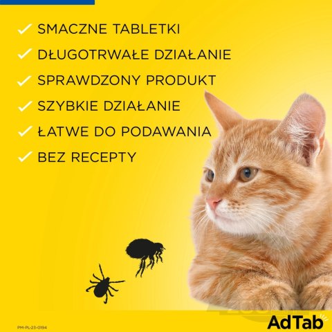 Elanco AdTab Tabletka Na Pchły I Kleszcze Dla Kotów 2-8kg 48mg