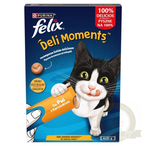 Felix Deli Moments Kremowe Przekąski Dla Kotów Z Kurczakiem 4x10g