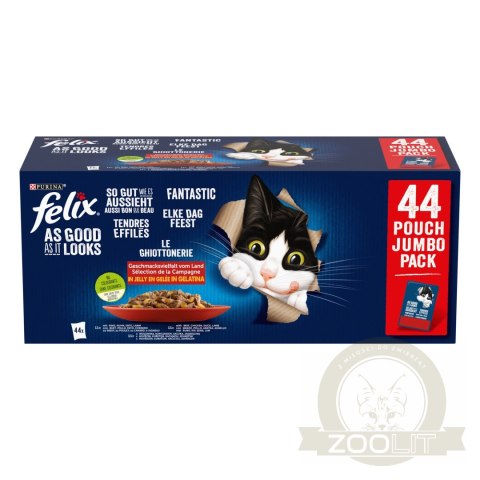 Felix Fantastic Mix Smaków W Galaretce Karma Dla Kota 44x85g