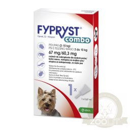 Krka Fypryst Combo Krople Na Pchły I Kleszcze Dla Psa 2-10kg 67mg/0,67ml 1 Pipeta
