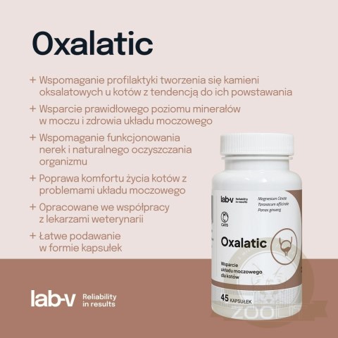 Lab-v Oxalatic Wsparcie Dla Kotów Przy Tworzeniu Się Kamieni Oksalatowych 45 Kapsułek