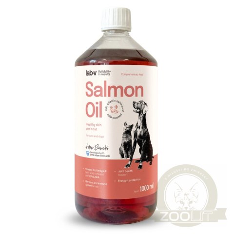 Lab-v Olej Z Łososia 100% Dla Psa i Kota 1000ml
