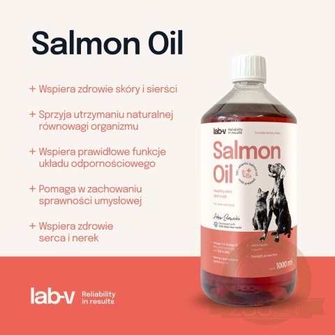 Lab-v Olej Z Łososia 100% Dla Psa i Kota 1000ml