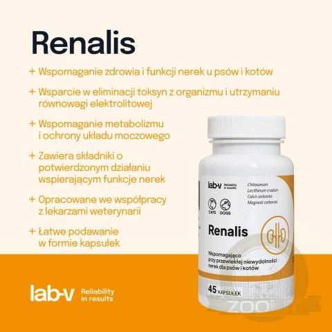 Lab-v Renalis Wsparcie Przy Przewlekłej Niewydolności Nerek Dla Psów I Kotów 45 Kapsułek