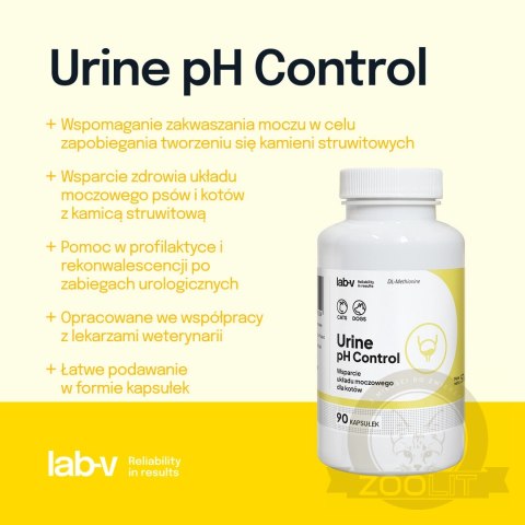 Lab-v Urine Ph Control Wsparcie Dla Psów I Kotów Przy Kamicy Struwitowej 90 Kapsułek