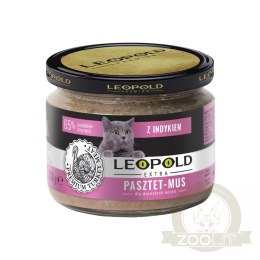 Leopold Pasztetowy Mus z Mięsem Indyka dla Kotów 300g (Słoik)