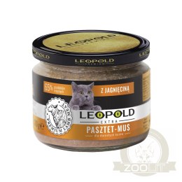 Leopold Pasztetowy Mus z Mięsem Jagnięcym dla Kotów 300g (Słoik)