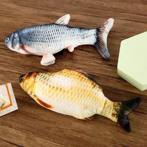 NUXIE® Pluszowa Zabawka Rybka Dla Kota Z Kocimiętką USB 28 Cm