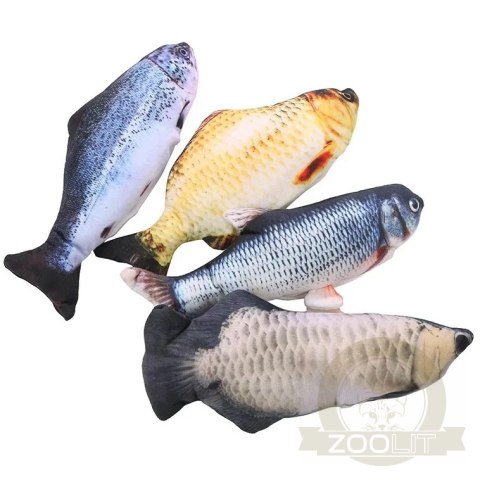 NUXIE® Pluszowa Zabawka Rybka Dla Kota Z Kocimiętką USB 28 Cm