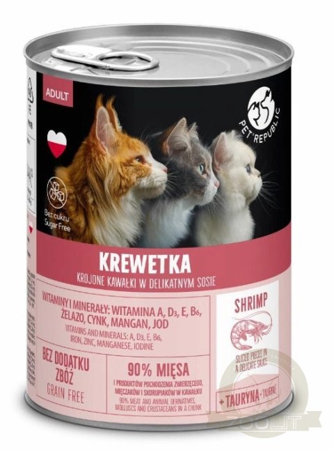 PetRepublic kawałki w sosie z krewetką 400g dla kota