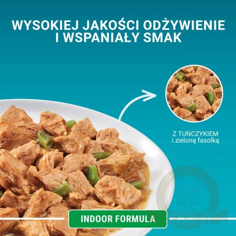 Purina One Indoor Formula Karma Dla Kota Z Tuńczykiem I Zieloną Fasolką 85g
