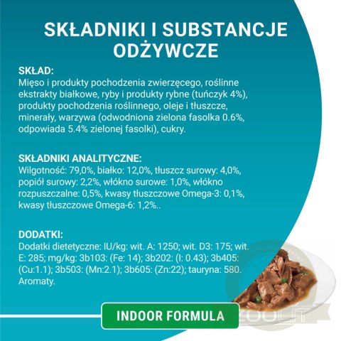 Purina One Indoor Formula Karma Dla Kota Z Tuńczykiem I Zieloną Fasolką 85g