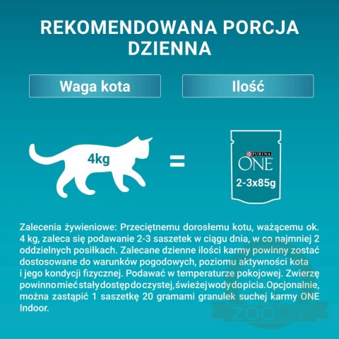 Purina One Indoor Formula Karma Dla Kota Z Tuńczykiem I Zieloną Fasolką 85g