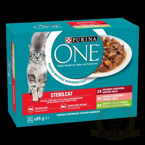 Purina One Sterilcat Karma Mokra Dla Kota Mix Smaków 12x85g