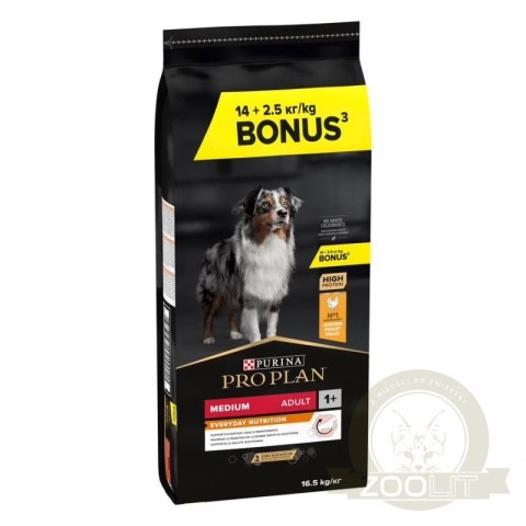 Purina Pro Plan Medium Adult Optibalance Kurczak I Ryż 14kg + 2,5kg