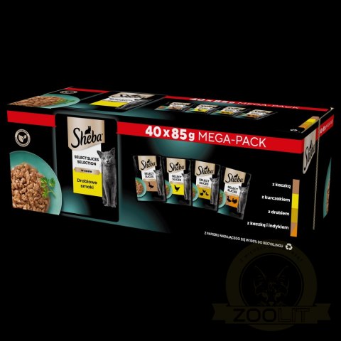 SHEBA® Selection Select Slices Drobiowe Smaki 40x85g