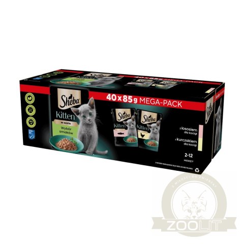 Sheba Kitten Wybór Smaków W Sosie Karma Dla Kociąt 40x85g