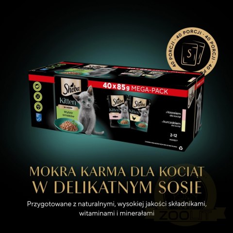 Sheba Kitten Wybór Smaków W Sosie Karma Dla Kociąt 40x85g