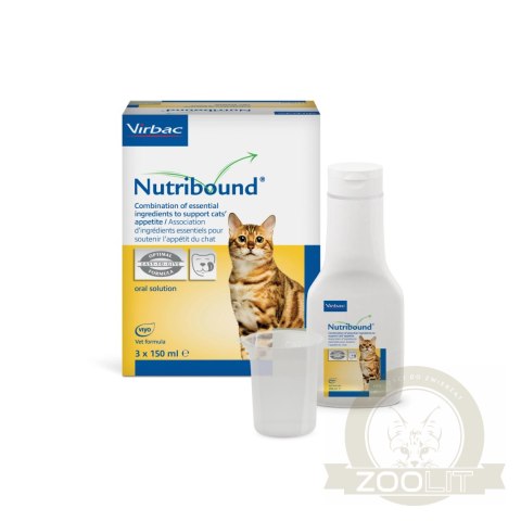 VIRBAC Nutribound Roztwór Doustny Dla Kotów W Czasie Rekonwalescencji 3 X 150 Ml - Nowa Wersja