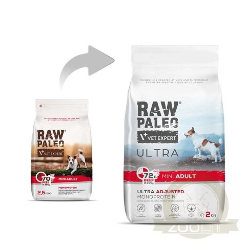VetExpert Raw Paleo Ultra Beef Adult Mini 8kg