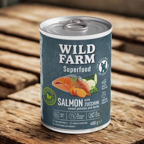 WILD FARM Superfood Karma Mokra Łosoś Z Warzywami 400g