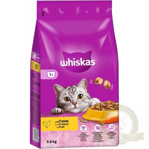 Whiskas Adult Sucha Karma Dla Dorosłego Kota Z Pysznym Kurczakiem 3,8kg