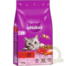 Whiskas Adult Sucha Karma Pełnoporcjowa Dla Dorosłych Kotów Z Pyszną Wołowiną 3,8kg