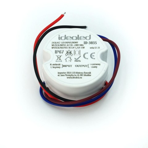 Komp. zasilania do puszki 1,25A 15Wwodoodporny 12V DC
