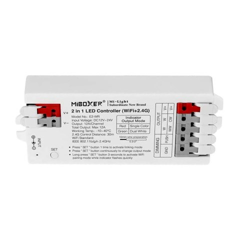 Mi-Light Sterownik E2-WR 2,4G WiFi 12A2in1 MONO/CCT szybki montaż
