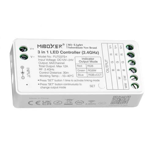 Odbiornik taśm LED RGB/RGBW/RGB-CCT 12A