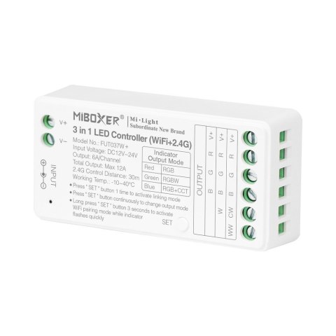 Odbiornik taśm LED WIFI RGB/RGBW/RGB-CCT 12A