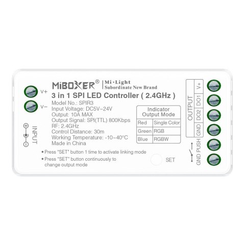 Sterownik cyfrowy SPIR3 10A3in1MONO/RGB/RGBW 2.4G