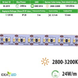Taśma LED 240 SMD 3014 IP20 - ciepła