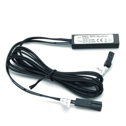 Włącznik uniwersalny czarny 3W1 12V 60W zbiżeniowy, do szaf, ściemniacz