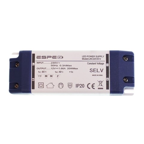 Zasilacz stałonapięciowy LED 12V 20W