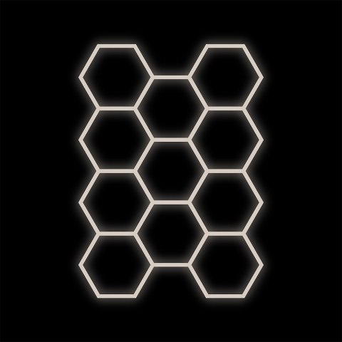 Zestaw biały Lamp HEXAGON 11 LED 4000K