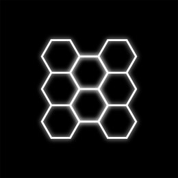 Zestaw biały Lamp HEXAGON 8 LED 6500K