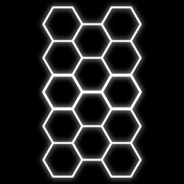 Zestaw czarny Lamp HEXAGON 14 LED 6500K