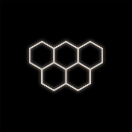 Zestaw czarny Lamp HEXAGON 5 LED 4000K