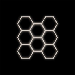 Zestaw czarny Lamp HEXAGON 8 LED 4000K