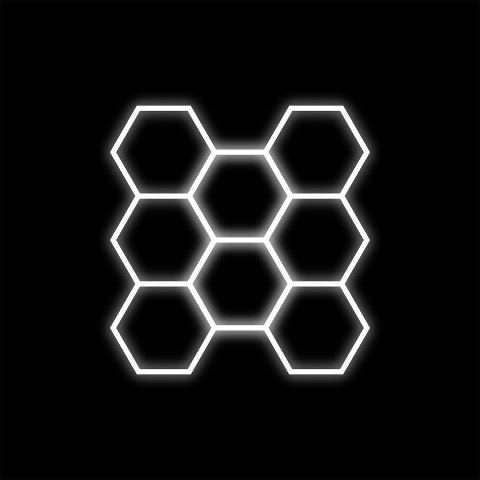 Zestaw czarny Lamp HEXAGON 8 LED 6500K