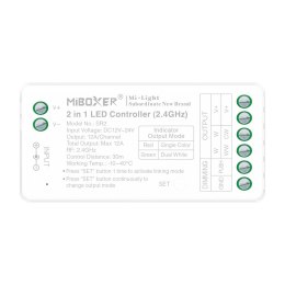 Mi-Light odbiornik taśm LED MONO/CCT30m,moc 12A PUSH (FUT035S+)