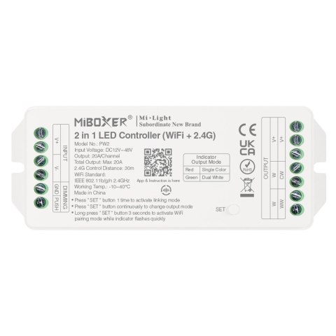 Sterownik PW2 (WI-FI + RF 2.4G) 20A 2in1 MONO/CCT
