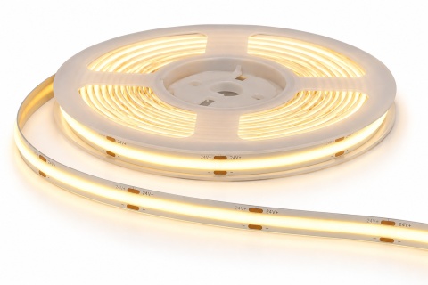TAŚMA LED COB 24V 11W/M 480 LED/M 3000K CIEPŁA IP67 WODOODPORNA 8MM 20M