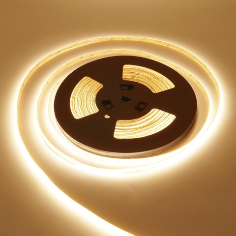 TAŚMA LED COB 24V 11W/M 480 LED/M 3000K CIEPŁA IP67 WODOODPORNA 8MM 20M
