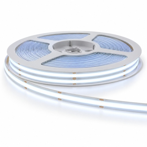 TAŚMA LED COB 24V 4,9W/M 480 LED/M 6000K ZIMNA IP20 8MM 450LM/M ROLKA 50M