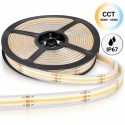 TAŚMA LED COB CCT 24V 14,4W/M 608 LED/M 3000-6500K WODOODPORNA 10METRÓW