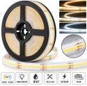 TAŚMA LED COB CCT 24V 14,4W/M 608 LED/M 3000-6500K WODOODPORNA 10METRÓW